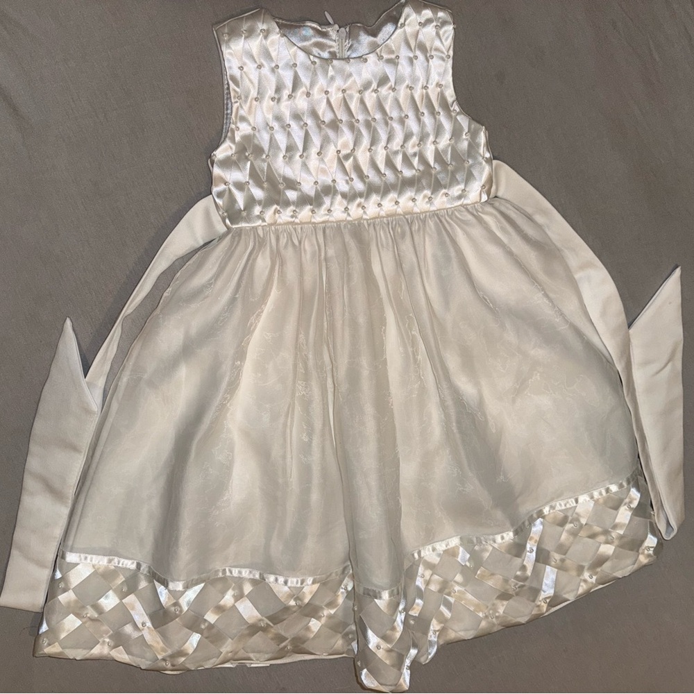 Cinderella Silver Satin Girls Party Dress 3T